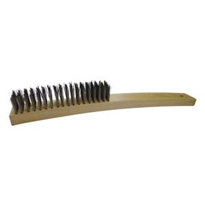 Josco 5-Row Steel Bristle Wood Long Handle Wire Brush