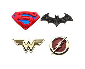 Justice League Superman Batman Wonder Woman and The Flash Enamel 4-Piece Pin Set