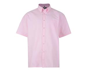 Kam Jeanswear Mens Short Sleeve Oxford Shirt (Pink) - KJ158