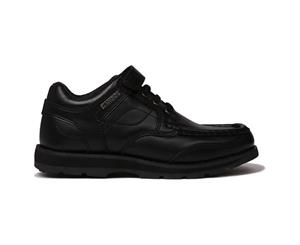 Kangol Kids Harrow Lace Boys Smart Hook and Loop Leather Everyday Shoes - Black