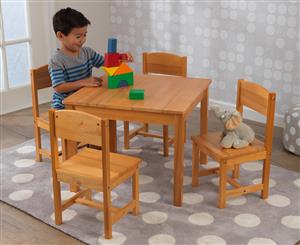 KidKraft Farmhouse Table & 4 Chair Set - Natural