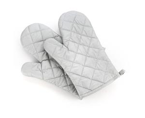 Kitchen Oven Mitts - Silver  1 x Pair