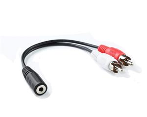 Konix 15CM 3.5mm F to 2 x RCA M cable