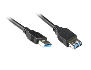 Konix 1M USB 3.0 AM/AF Extension Cable in Black