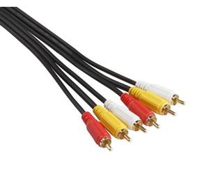 Konix 20M 3RCA to 3RCA Composite Cable OFC