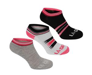 LA Gear Women Yoga Sock 3 Pack Ladies - White/Grey/Black