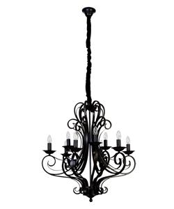 La Spezia 6+3 Light Pendant in Antique Black