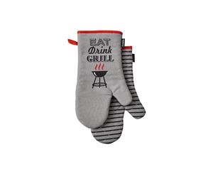 Ladelle Eat Drink Grill Set of 2 Oven Mitts