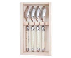 Laguiole Andre Verdier Classique 4 Piece Tea Spoons Ivory