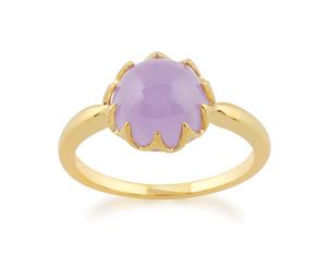 Lavender Jade 'Calo' Pastel Ring in 9ct Yellow Gold Plated Sterling Silver