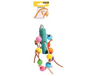 Leather with Acrylic Beads Toy for Parrots Budgies Small Parrots 11x30cm by Avi One