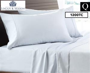 Logan & Mason 1200TC Cotton Rich Queen Bed Sheet Set - Indigo