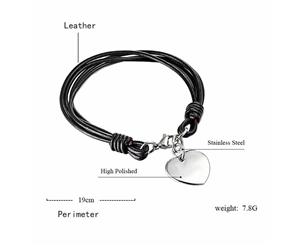 Love Bracelet Lovers Stainless Steel Multilayer Bracelet Leather Hand Rope Knitting Black Red Two Bracelet Lovers