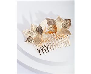 Lovisa Gold Textured Flower Comb