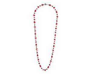 Lovisa Red Glass Bead Station Lariat Necklace