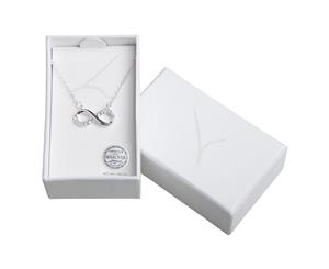 Lovisa Women Genuine Necklace Swarovski Crystals Infinity Pendant Chain Silver