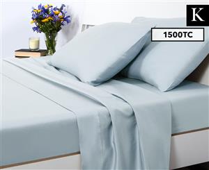 Luxury Living 1500TC King Bed Sheet Set - Pastel Blue