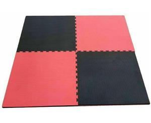 MORGAN Tatami Jigsaw Interlocking Gym Floor Mats 2cm - Red/Black