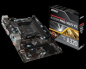 MSI A320M PRO-VD/S V2 AMD A320/2xDDR4/1xPCIEx16/DVI/D-SUB/USB3.1 (Gen1)/MicroATX Motherboard