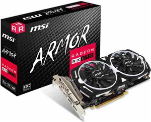 MSI AMD RX 570 ARMOR 4GB OC Video Card - GDDR5 3xDP/HDMI/DVI CF VR Ready 1268MHz