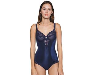 Maison Lejaby 13853-444 Gaby Midnight Blue Floral Satin Body