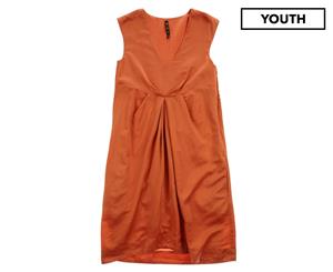 Manila Grace Girls' Sleeveless Dress - Orange