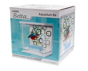 Marina Betta Fish Kit Geo Bubbles 2L Includes Gravel Food Conditioner Aquarium