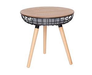 Massa Round Side Table - Natural & Black