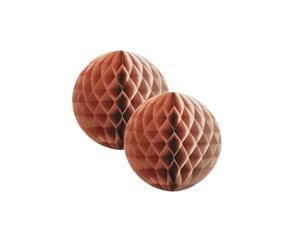 Metallic Rose Gold Honeycomb Balls 15cm Pack of 2