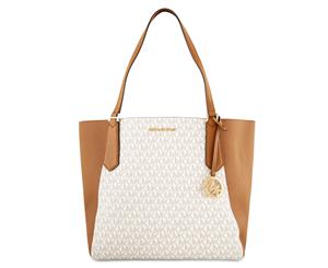 Michael Kors Kimberly Large Bonded Tote Bag - Vanilla/Acorn