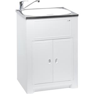 Milena SOLO 45L SS Laundry Trough And Poly Cabinet With Lid