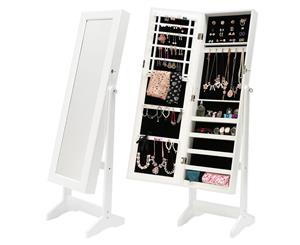 Mirror Jewellery Cabinet Storage Organiser LUVO 146cm WHITE