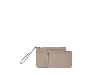 Mocha Jana Double Clutch - Blush