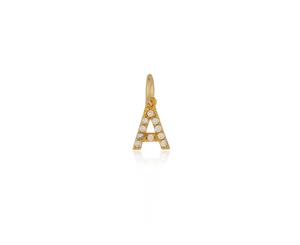 Mocha Letter Charm Gold - A