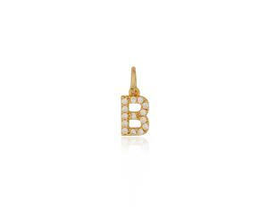 Mocha Letter Charm Gold - B