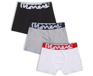 Money Clothing Men'sMoney Chop Logo 3 Pack Boxer Shorts White