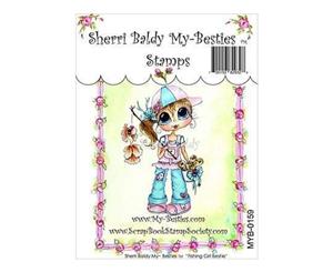 My Besties Clear Stamps 4Inch X6inch Fishing Girl Bestie