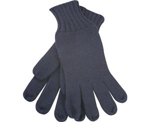 Myrtle Beach Adults Unisex Knitted Gloves (Navy) - FU446