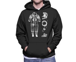 NASA Apollo 14 A7 L Pressure Suit X Ray Men's Hooded Sweatshirt - Black