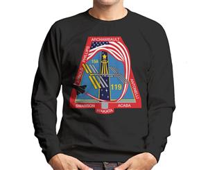 NASA STS 119 Space Shuttle Discovery Mission Patch Men's Sweatshirt - Black