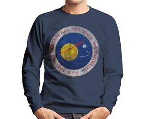 NASA Seal Insignia Distressed Men's Sweatshirt - Navy Blue