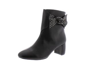 Nanette Nanette Lepore Womens Nathalie Leather Bow Ankle Boots