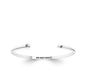 New Jersey Devils Sapphire Cuff Bracelet For Women In Sterling Silver Design by BIXLER - Sterling Silver