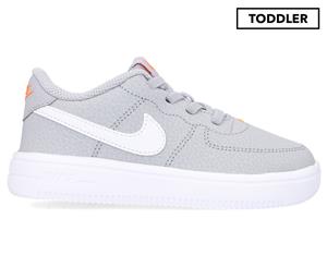 Nike Toddler Boys' Force 1 Sportstyle Shoes - Wolf Grey/White-Cone