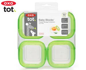 OXO Tot 4-Piece Baby Blocks Freezer Storage Container Set 4Oz - Green