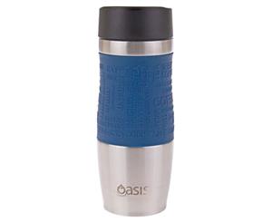 Oasis Cafe 380ml Stainless Steel Insulated Travel Drinkware Mug Flask Navy Blue