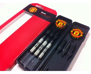 Official Manchester United Soccer Football Team Nickel Silver Dart Board Dart Set