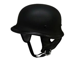 Open Face Skull Cap Motorcycle Helmet Matt Black