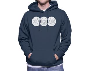 Original Stormtrooper Line Art Trio Men's Hooded Sweatshirt - Navy Blue