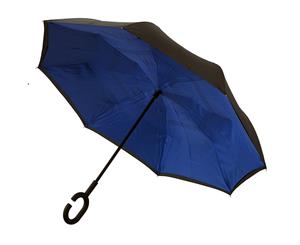 Outside-In Inverted Umbrella Black/Blue